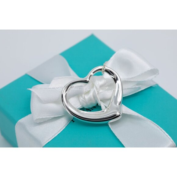 Tiffany & Co. Jewelry - Tiffany & Co. Extra Large 35mm Open Heart Necklace Elsa Peretti Pendant on a 18"
